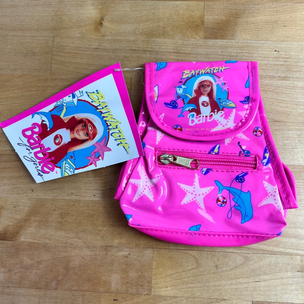 Barbie Mini Backpack Purse‎ Baywatch 1995 Girls Pink Vintage 90s TAG / FLAW